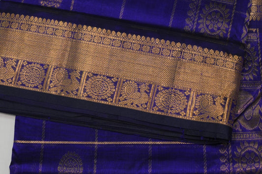 Online checked nine and half yards silk cotton saree
