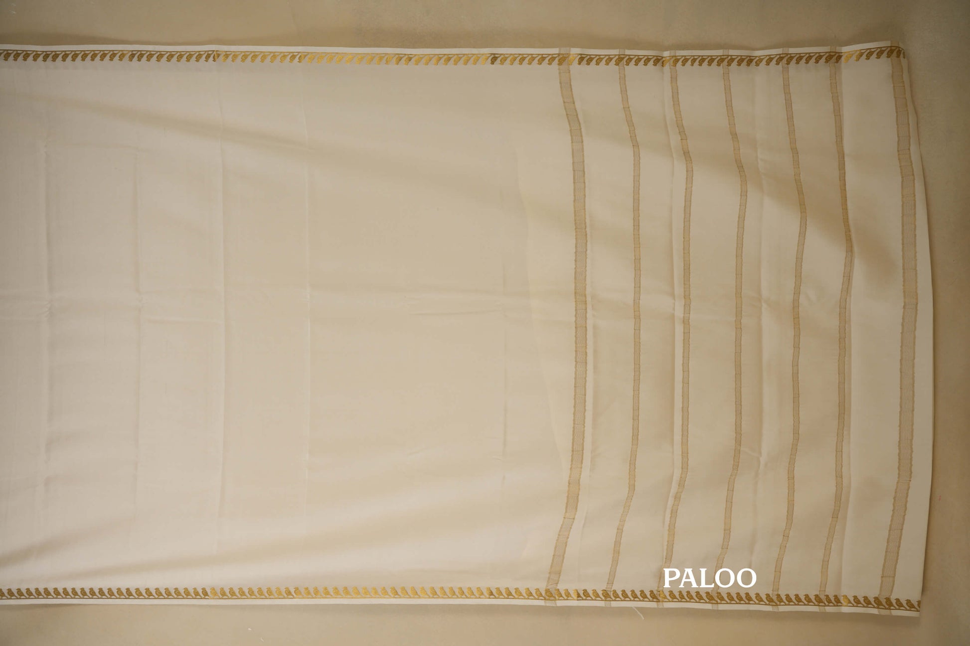 Off-White Mysore Silk Saree paloo