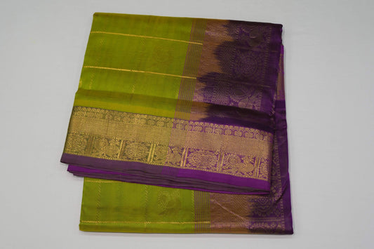 Elaichi green nine and half yards silk cotton saree