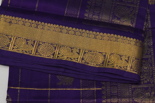 Online checked nine and half yards silk cotton saree