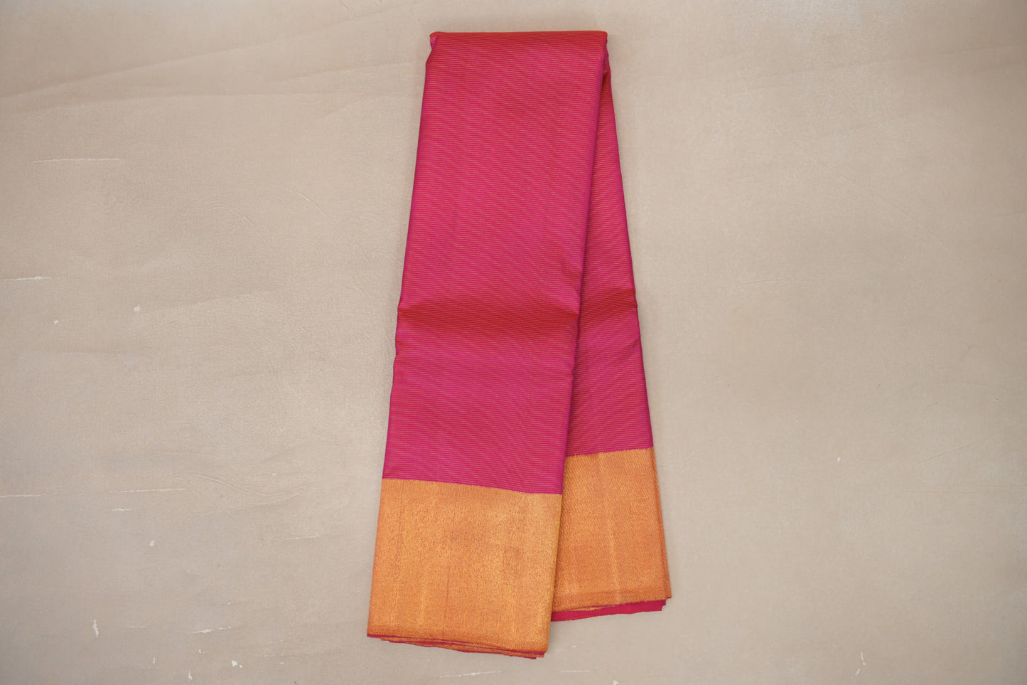 Orangish Pink Temple Borders Vintage Kanjivaram Silk Saree online