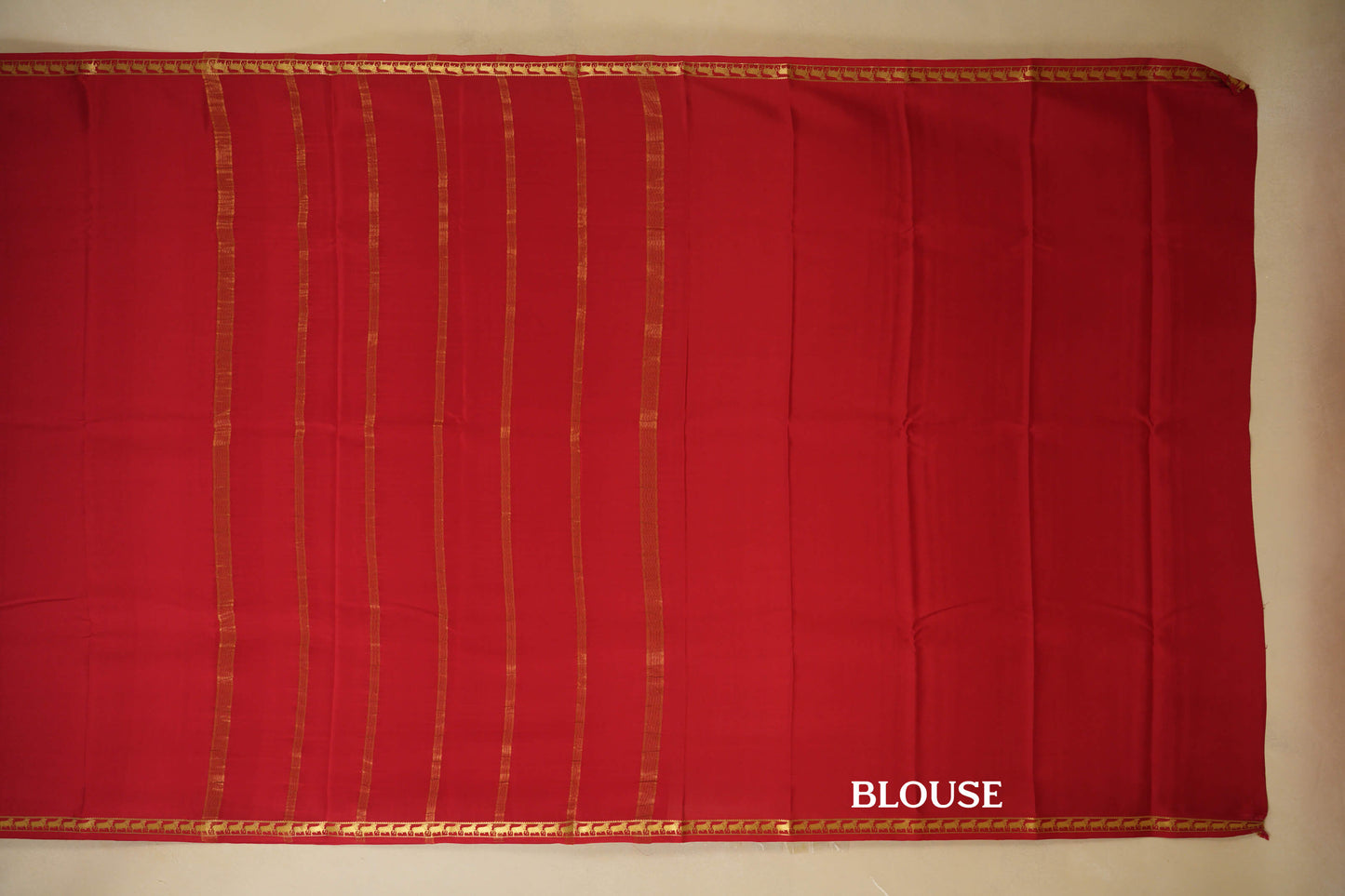 Red Mysore Silk Saree blouse