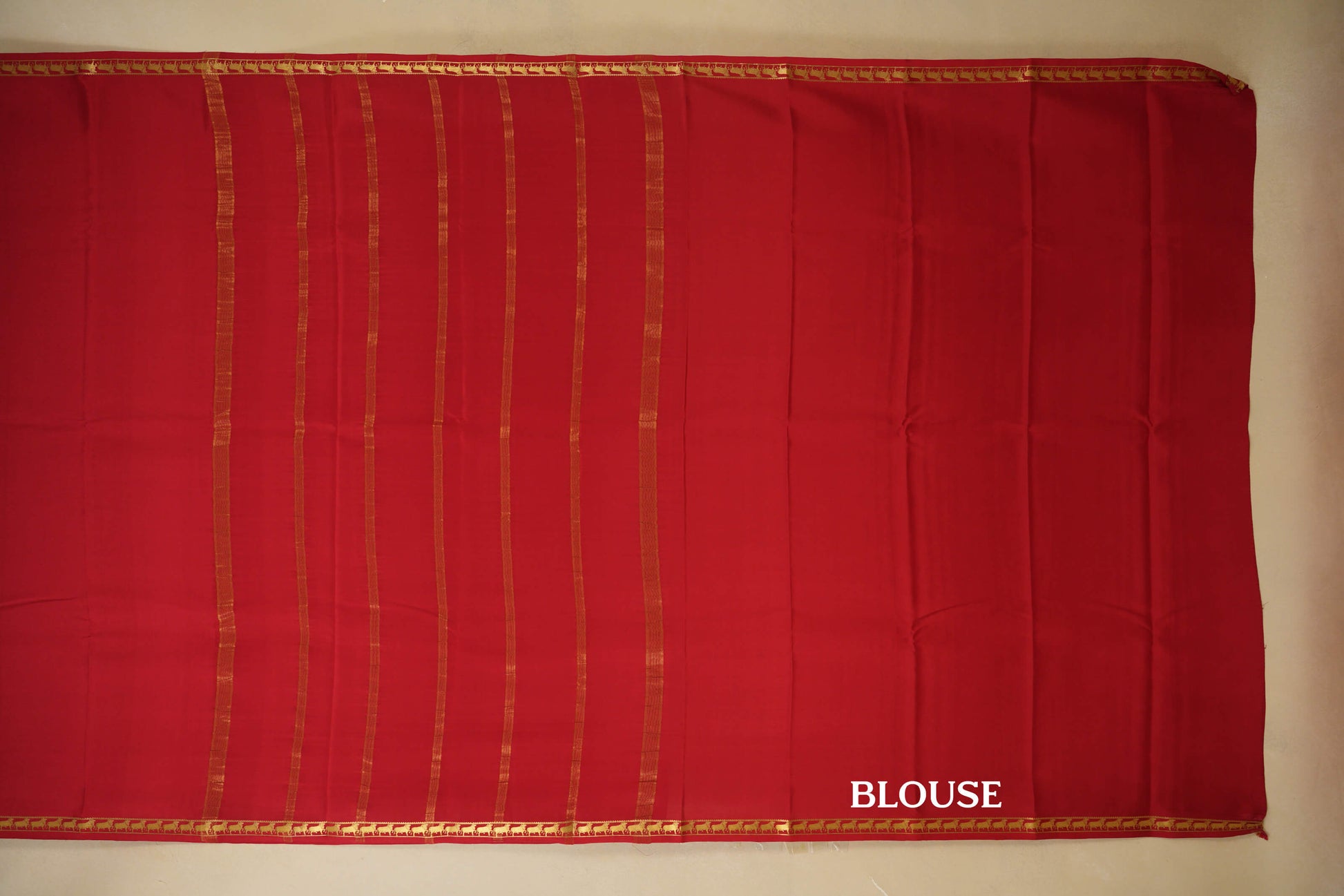 Red Mysore Silk Saree blouse