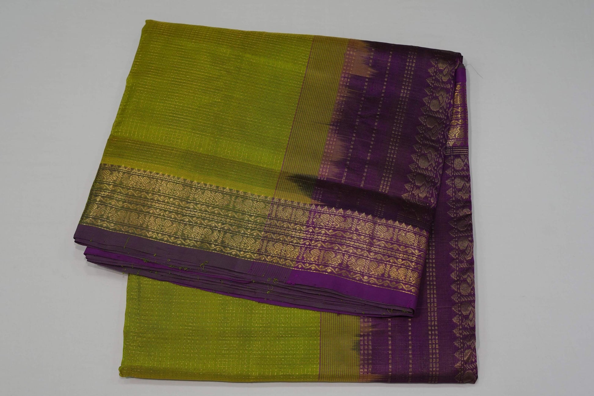 Elaichi green nine and half yards silk cotton saree