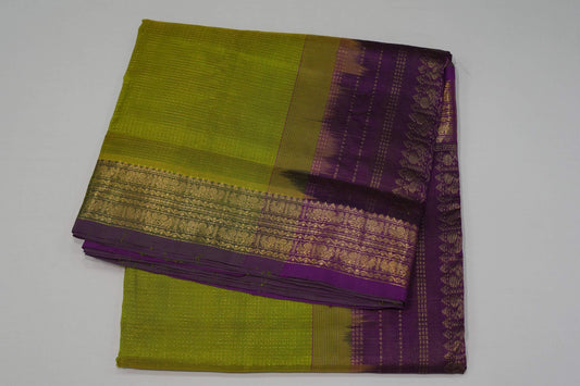 Elaichi green nine and half yards silk cotton saree
