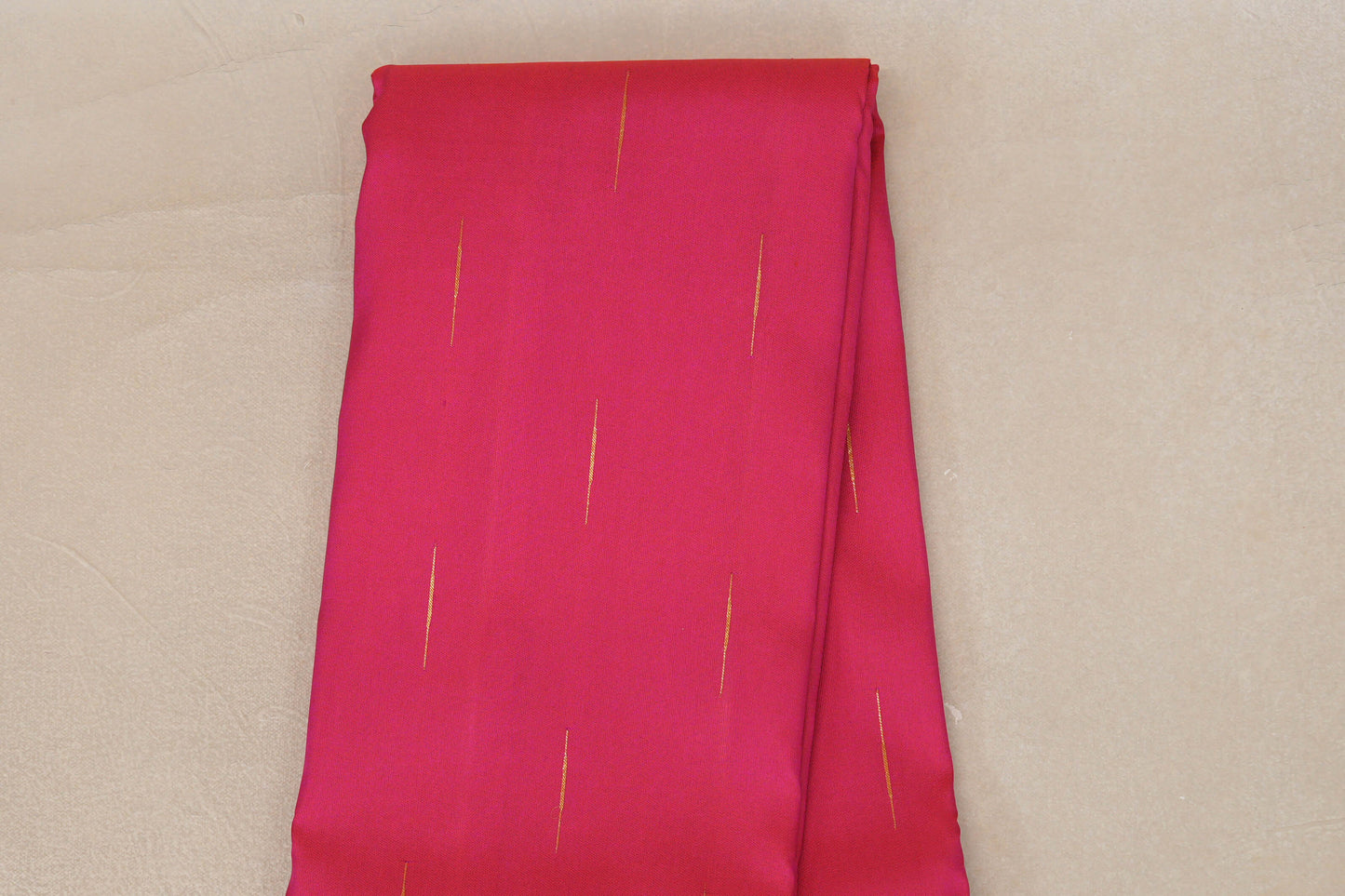 Orangish Pink Temple Borders Vintage Kanjivaram Silk Saree body zoom