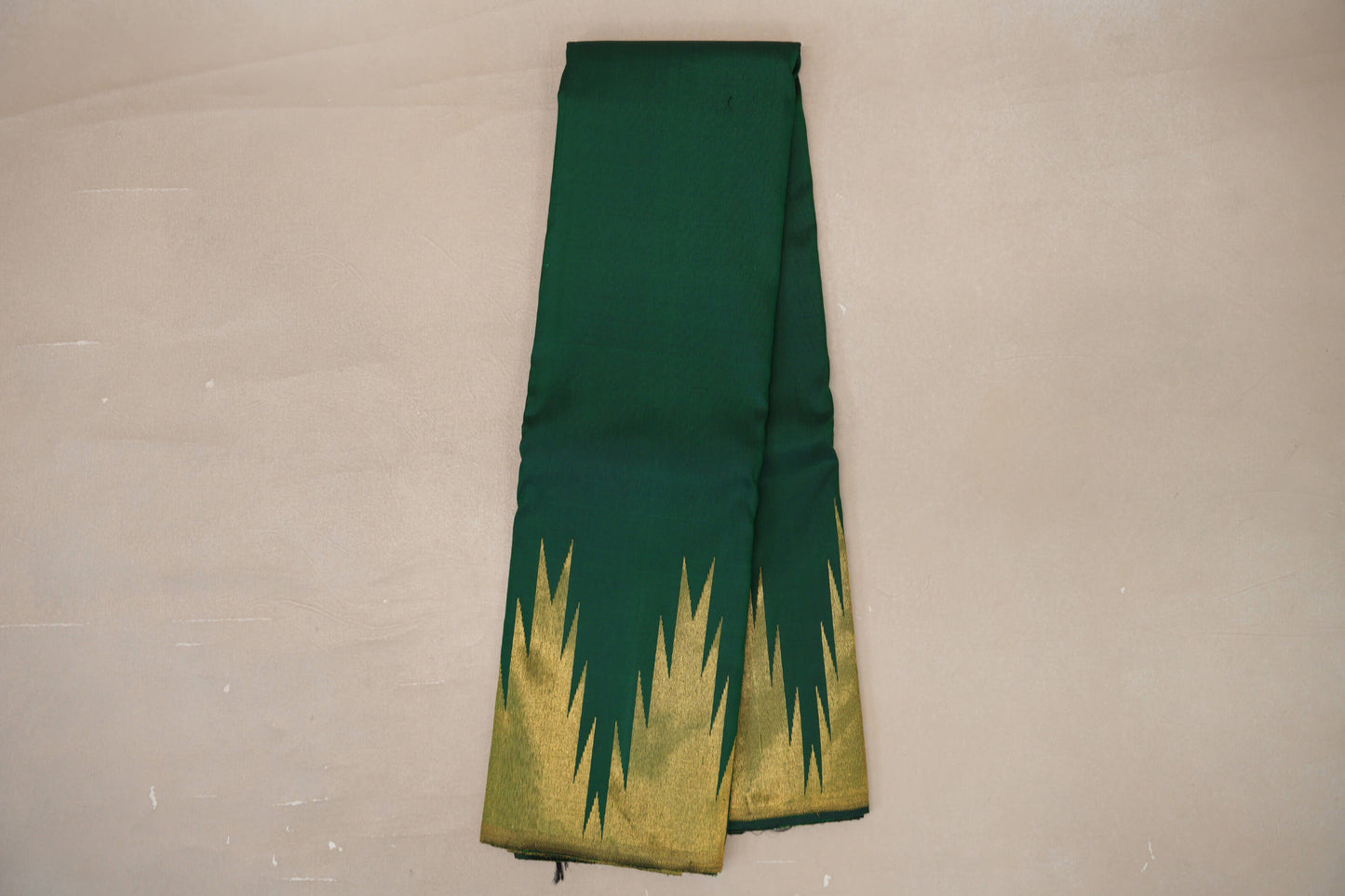 Forest Green Temple Borders Vintage Kanjivaram Silk Saree online