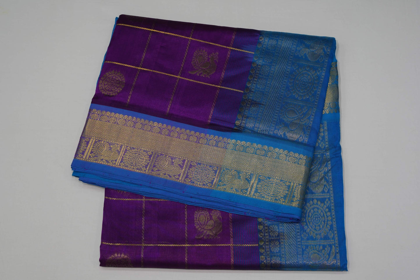 Magenta nine and half yards silk cotton saree