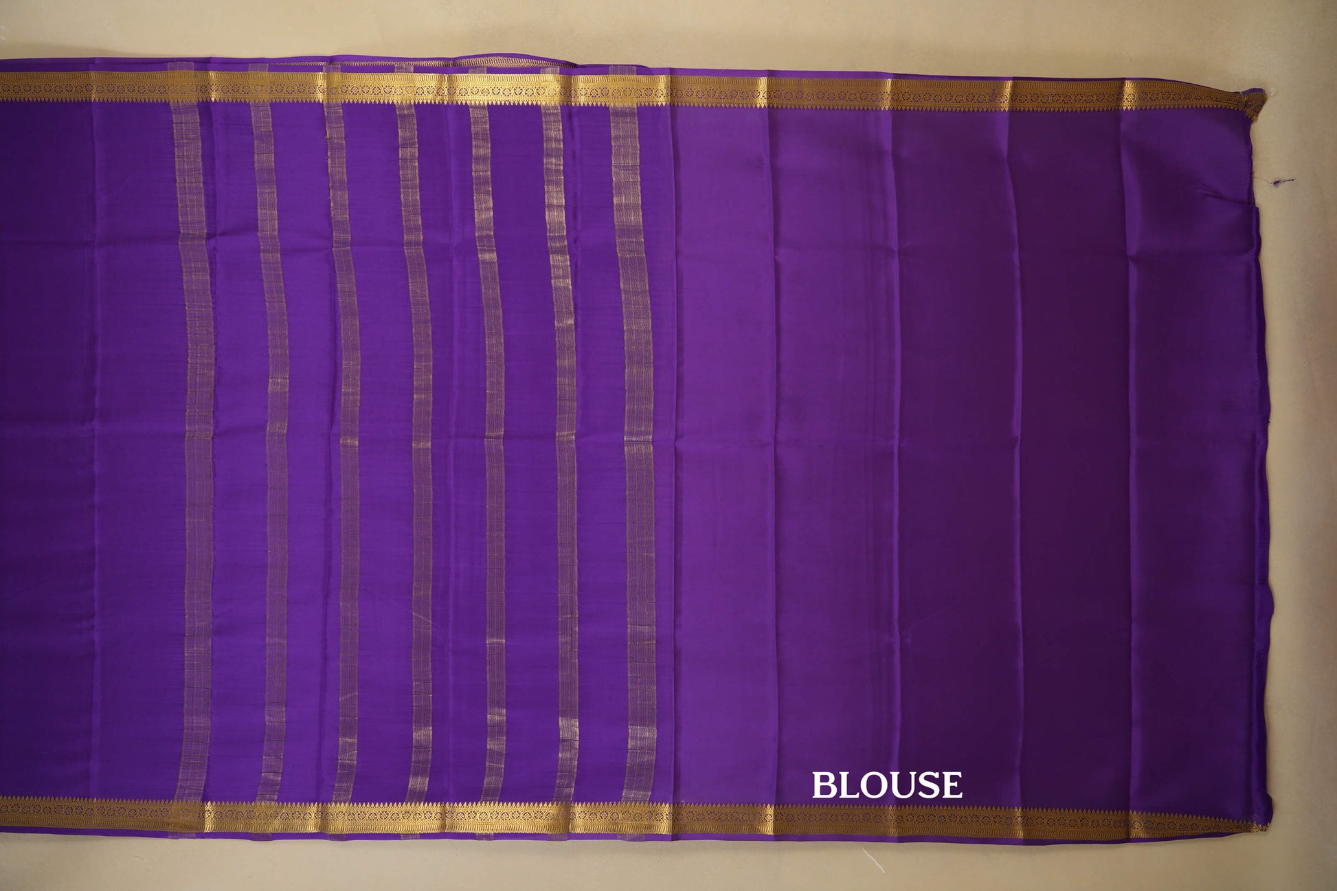 Purple Mysore Silk Saree blouse
