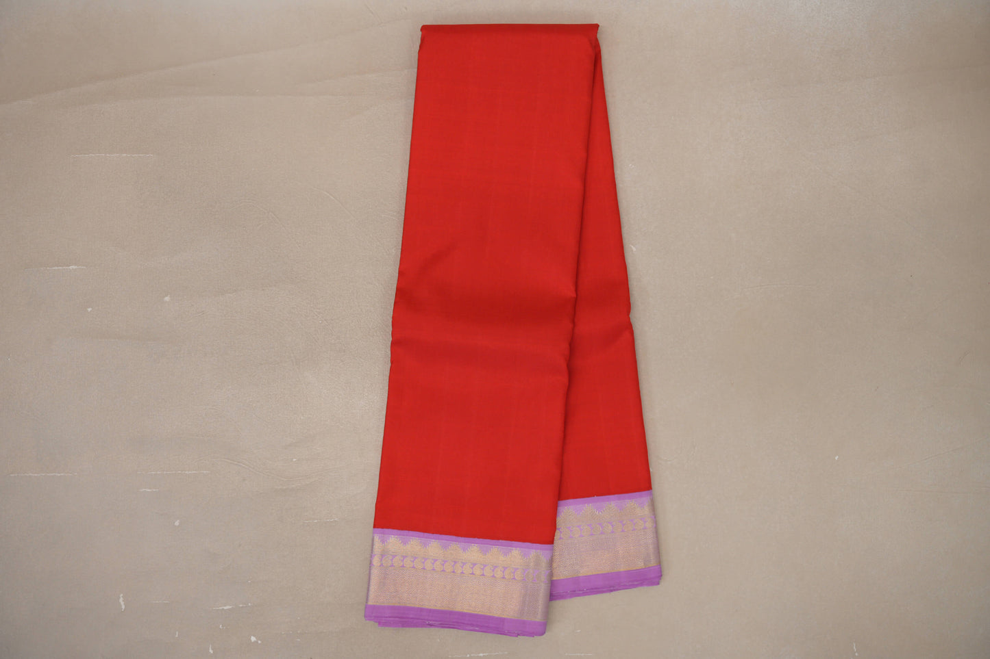 Tomato Red Kanjivaram Silk Saree body zoom