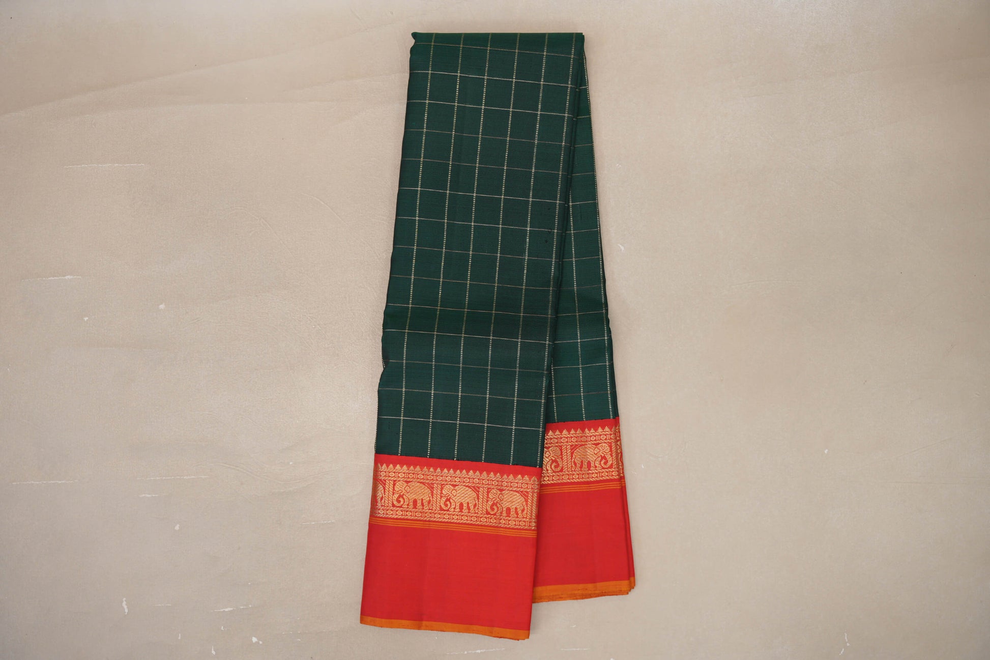 Deep Bottle Green Vintage Kanjivaram Silk Saree online