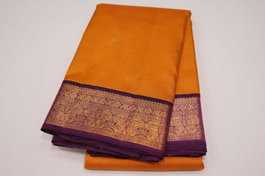 Mustard vintage kanchipuram silk saree