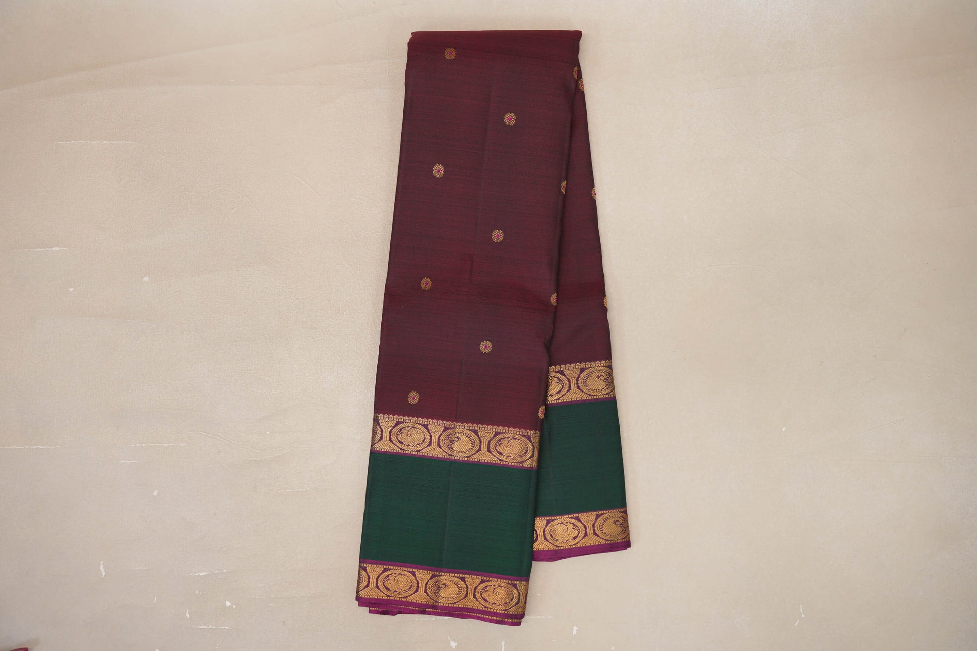 Deep Plum Vintage Kanjivaram Silk Saree  online