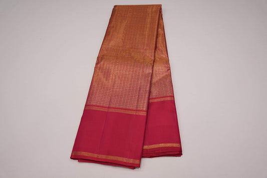 Checked vintage kanchipuram silk saree