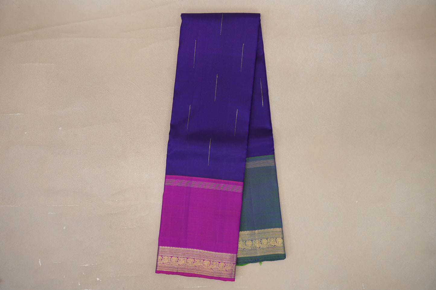 Deep Blue Vintage Kanjivaram Silk Saree  online