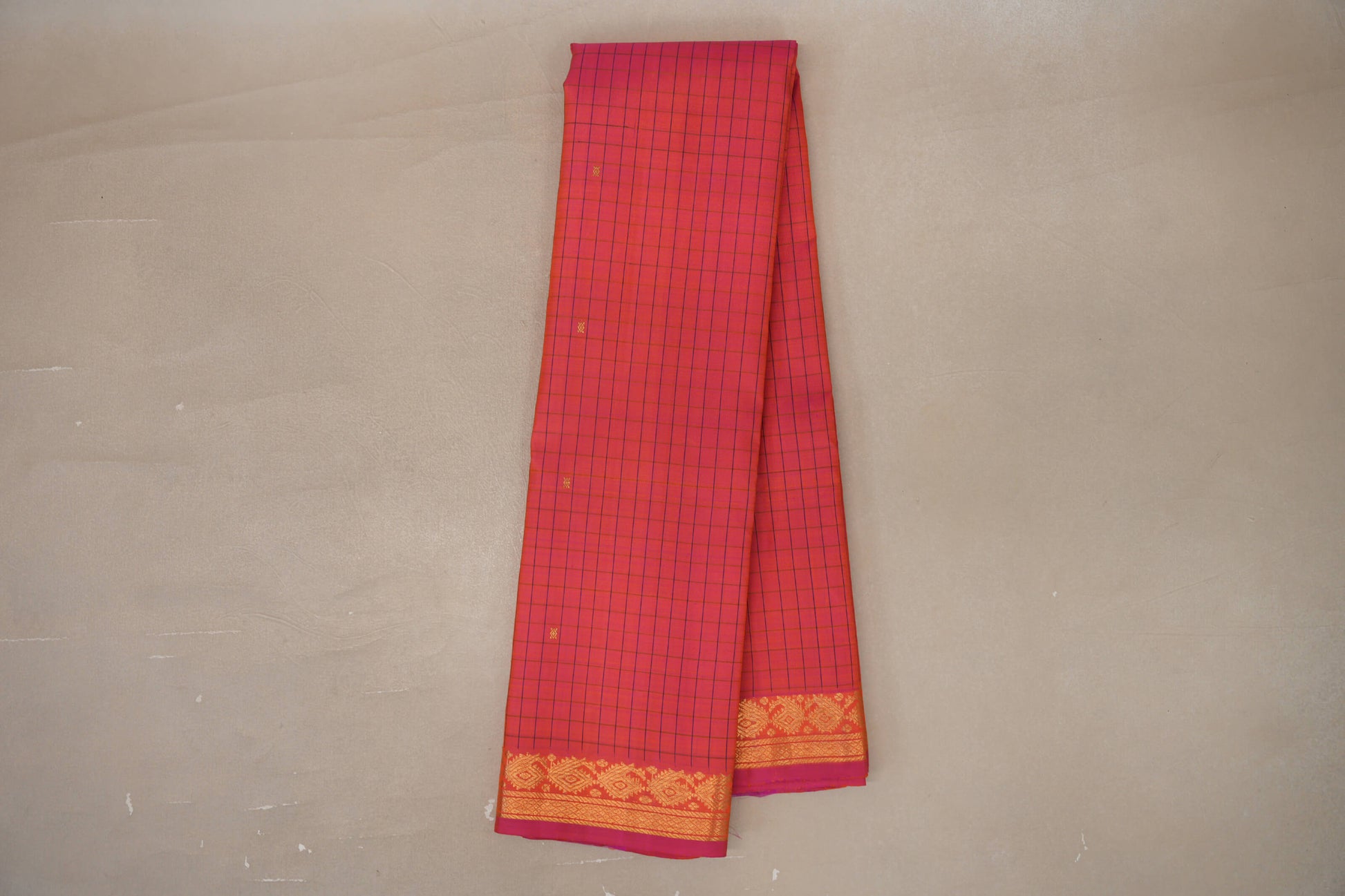 Dual Tone of Yellow and Pink Vintage Kanjivaram Silk Saree online