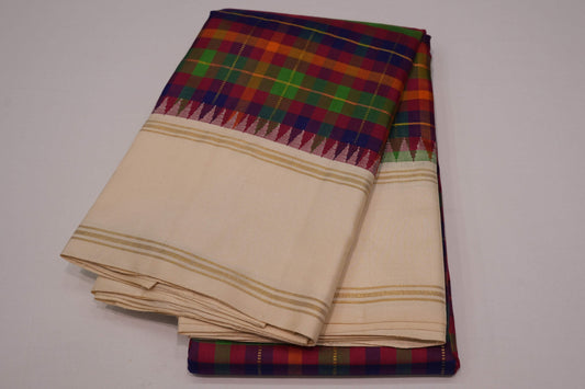 Multi color vintage kanchipuram silk saree