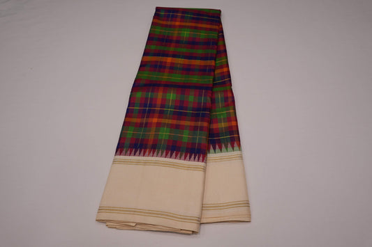 Checked vintage kanchipuram silk saree