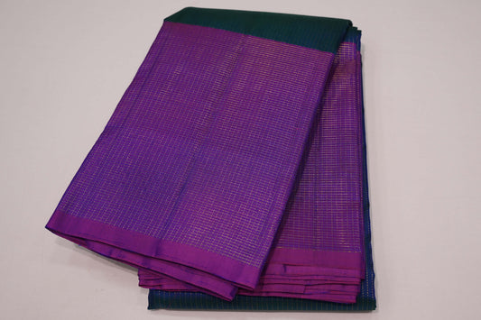 Peacock blue vintage kanchipuram silk saree