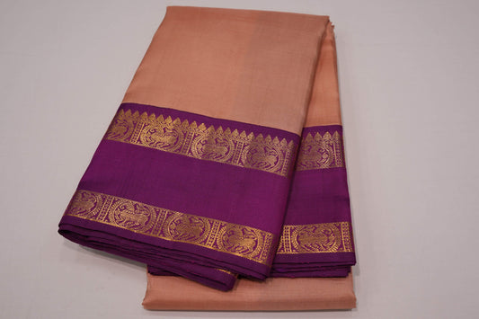 Beige vintage kanchipuram silk saree