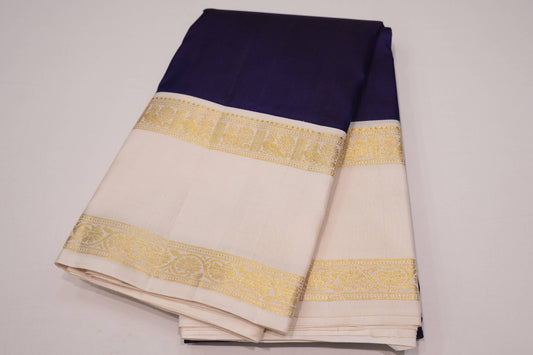 Navy blue vintage kanchipuram silk saree
