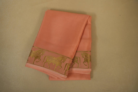 Light Peach Mysore Silk Saree by Shreenivas Silks PSSR018417