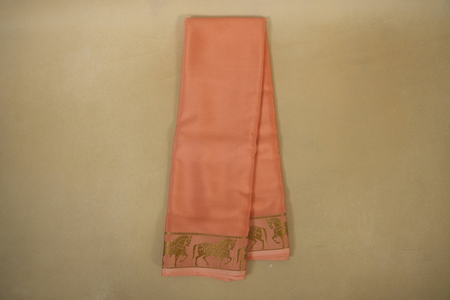Light Peach Mysore Silk Saree by Shreenivas Silks PSSR018417