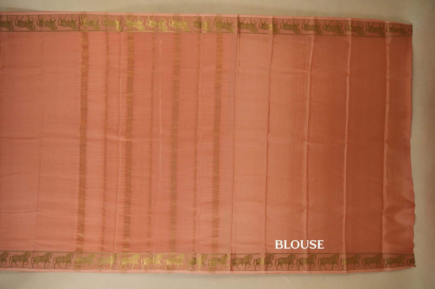 Light Peach Mysore Silk Saree by Shreenivas Silks PSSR018417