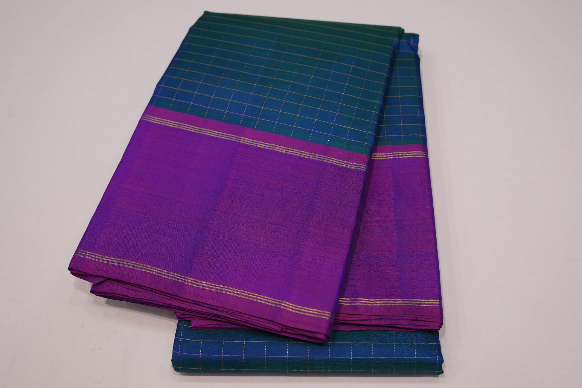 Peacock blue vintage kanchipuram silk saree