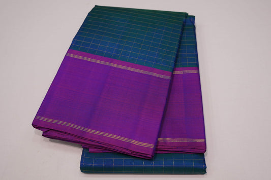 Peacock blue vintage kanchipuram silk saree