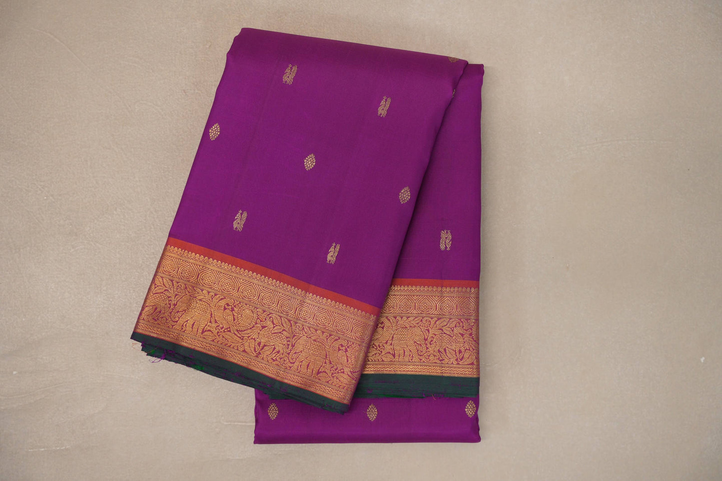Deep Magenta Vintage Kanjivaram Silk Saree by Shreenivas Silks PSSR019547