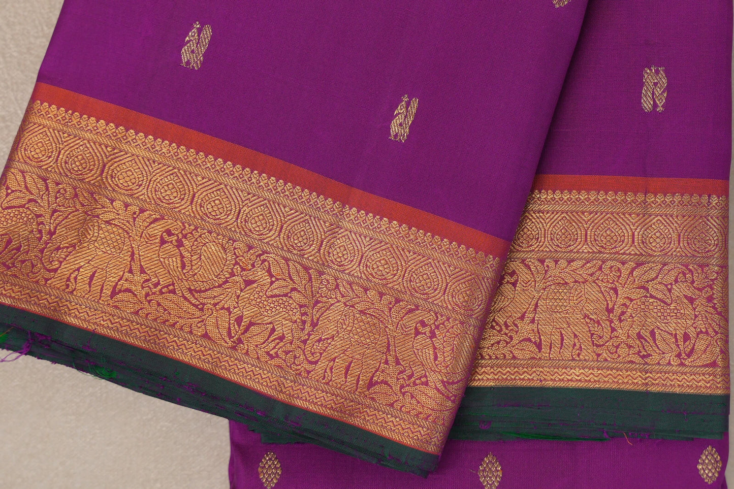 Deep Magenta Vintage Kanjivaram Silk Saree by Shreenivas Silks PSSR019547