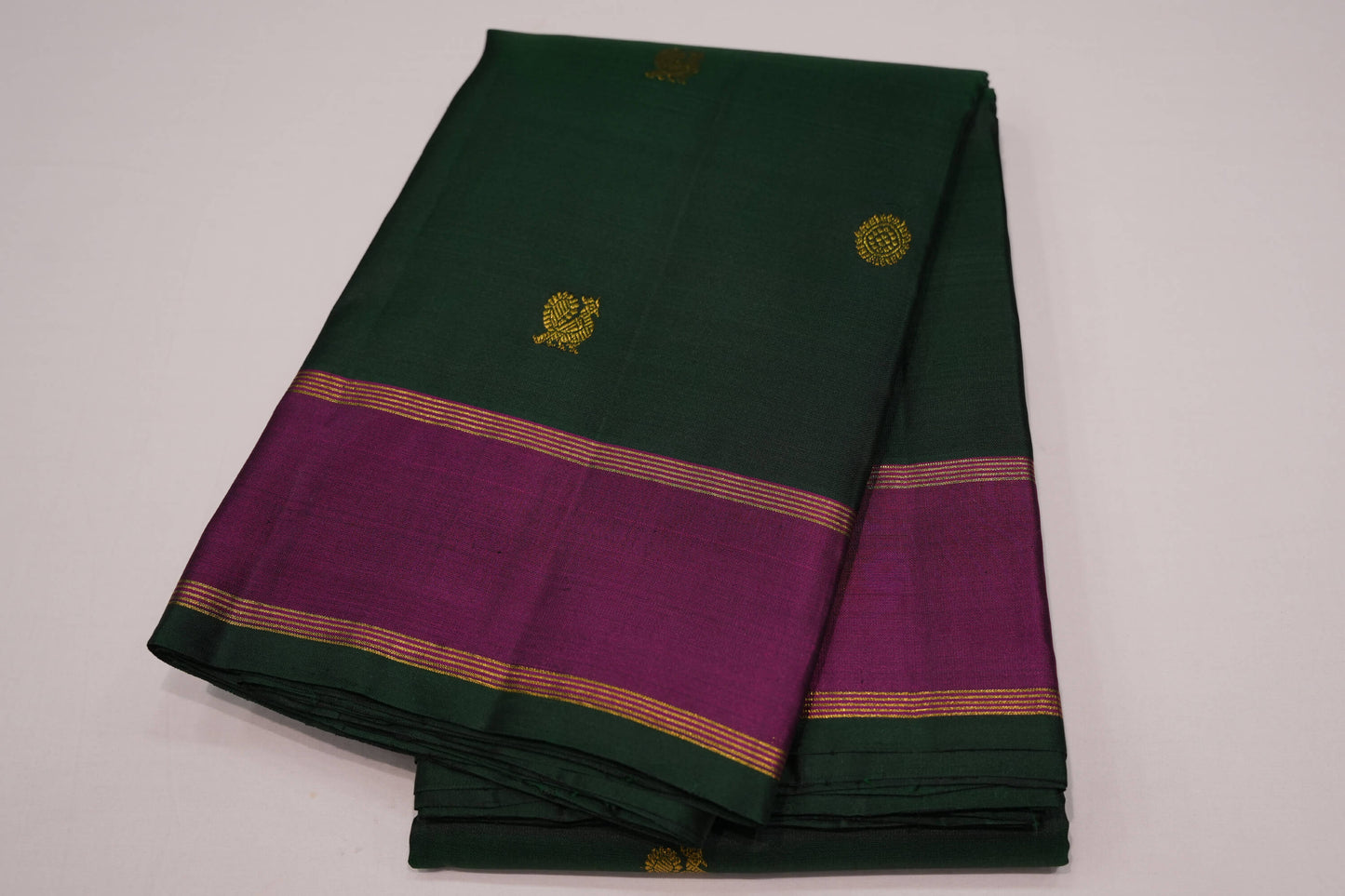 Bottle green vintage kanchipuram silk saree