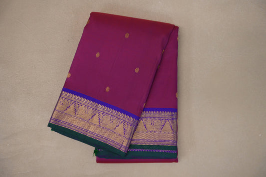 Magenta Vintage Kanjivaram Silk Saree by Shreenivas Silks PSSR019549