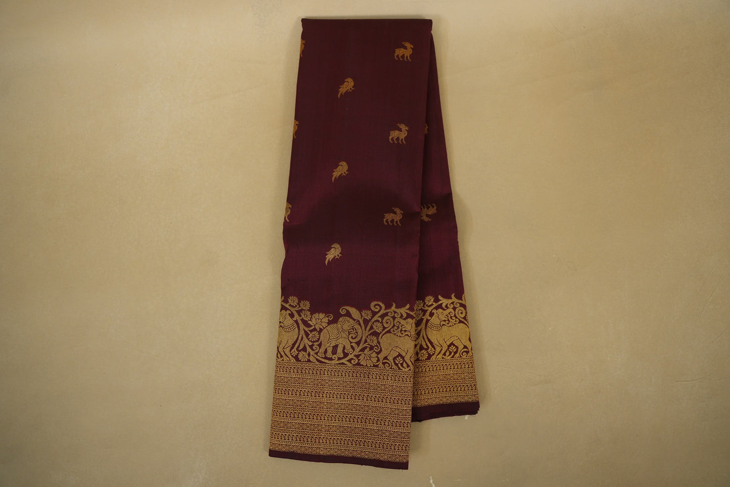 Deep Maroon Vintage Kanjivaram Silk Saree online