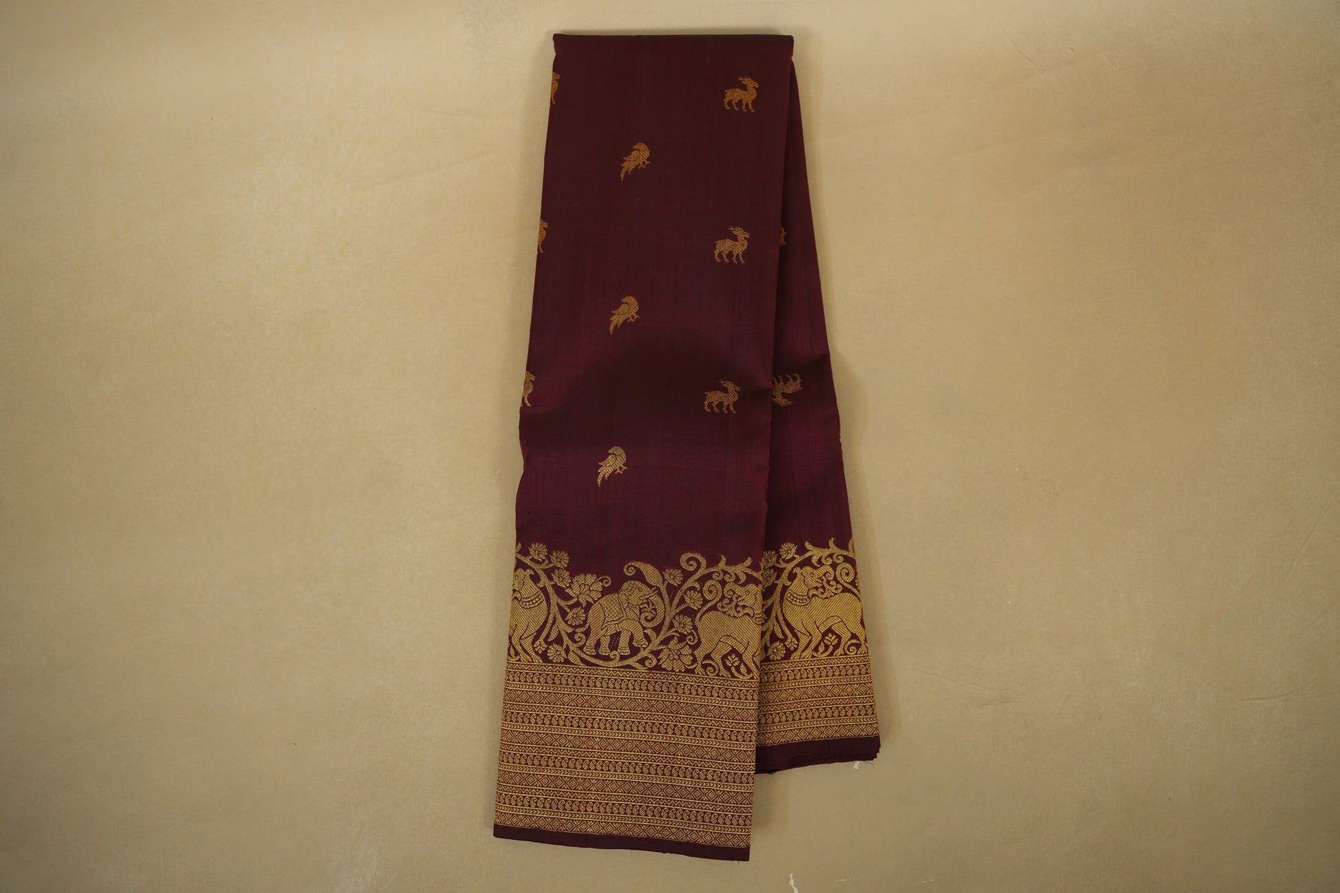 Deep Maroon Vintage Kanjivaram Silk Saree online