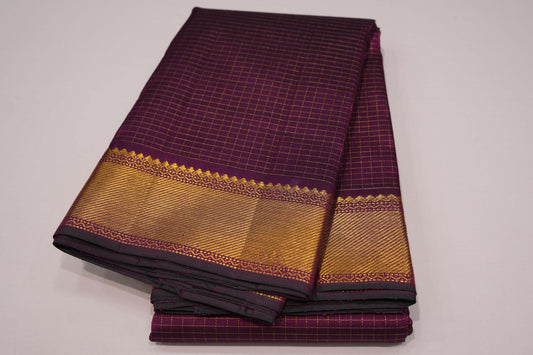 Dark magenta vintage kanchipuram silk saree