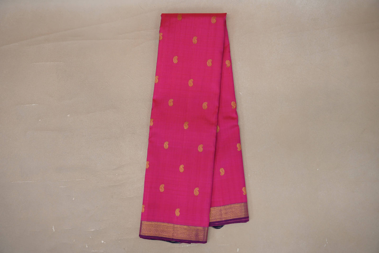 Orangish pink with Dual Tone of Classic Blue & Pink Vintage Kanjivaram Silk Saree by Shreenivas Silks PSSR019550