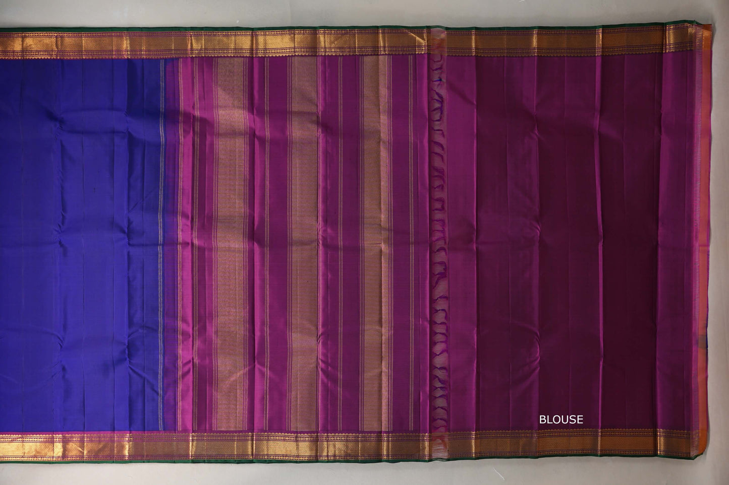 Deep Blue with deep magenta Vintage Kanjivaram Silk Saree by Shreenivas Silks PSSR019552