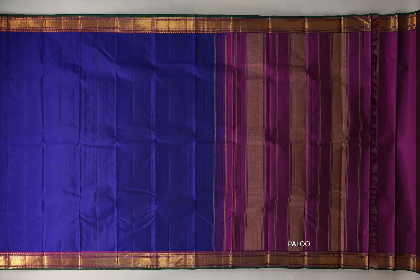 Deep Blue with deep magenta Vintage Kanjivaram Silk Saree by Shreenivas Silks PSSR019552