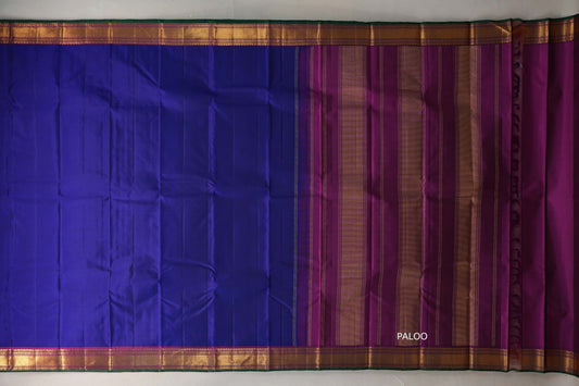 Deep Blue with deep magenta Vintage Kanjivaram Silk Saree by Shreenivas Silks PSSR019552