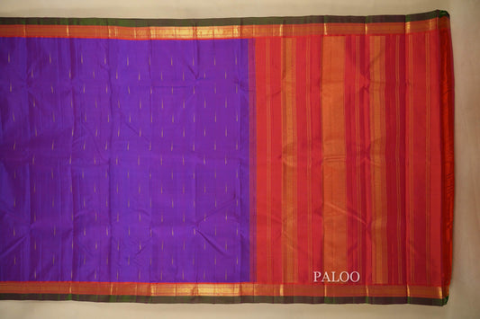  Violet Vintage Kanjivaram Silk Saree paloo