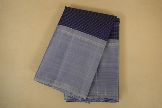 folded Navy Blue vintage Kanjivaram Silk Saree