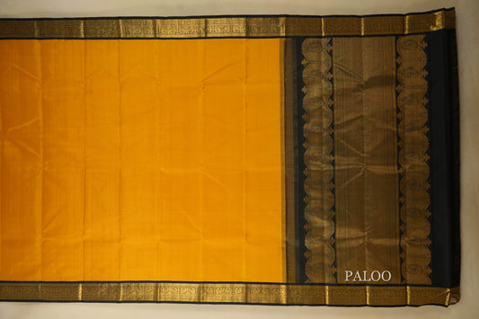 Mango Yellow Vintage Kanjivaram Silk Saree paloo