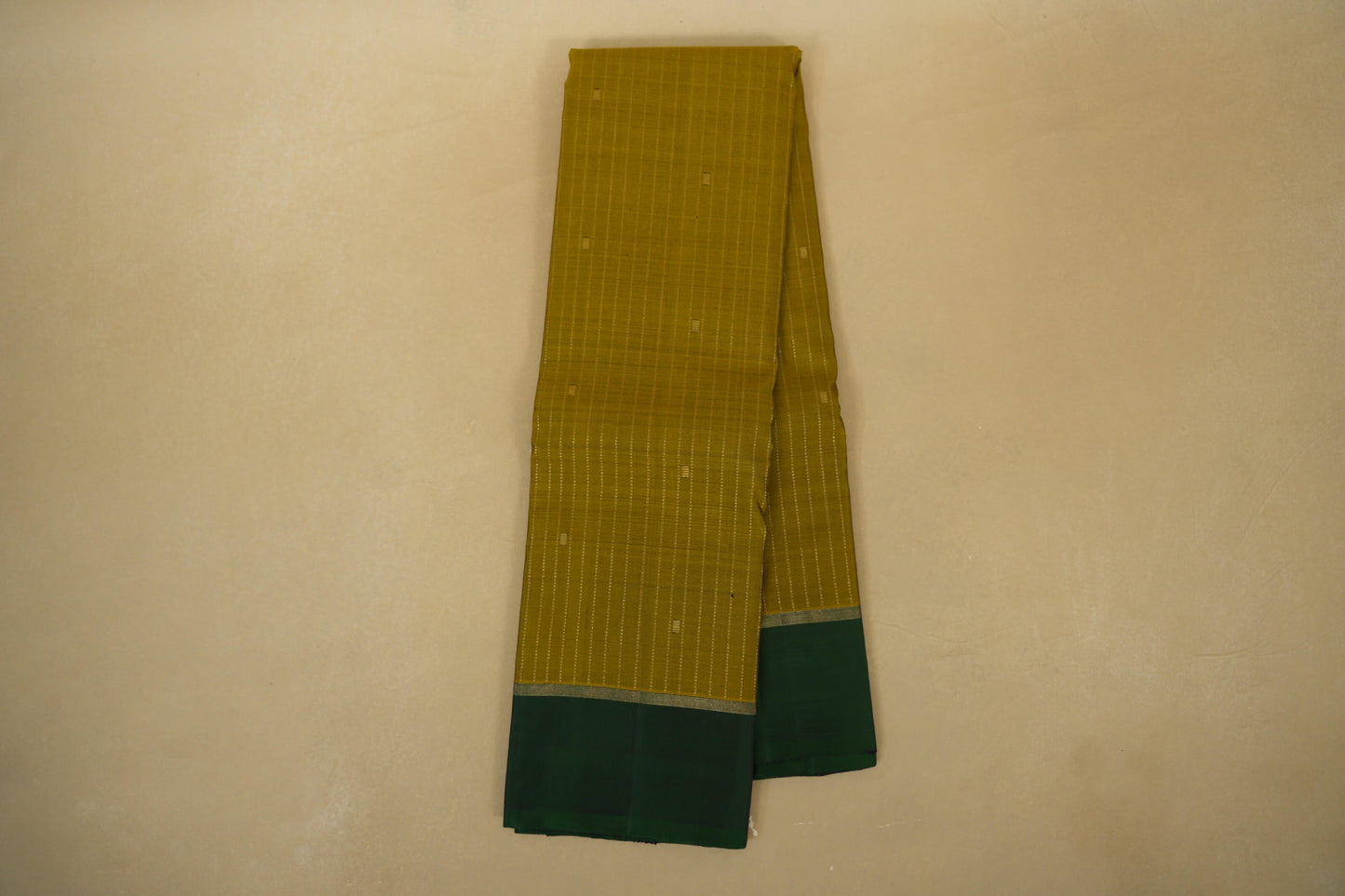 Olive Mustard with Bottle Green Borders Vintage Kanjivaram Silk Saree online