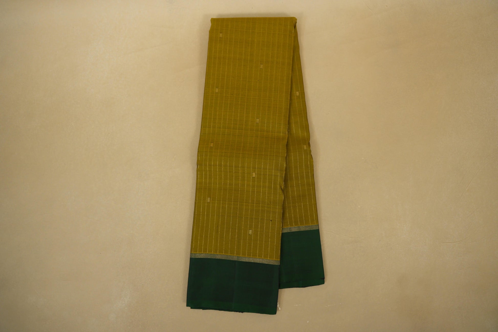Olive Mustard with Bottle Green Borders Vintage Kanjivaram Silk Saree online