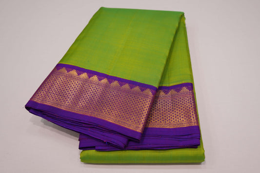 Fluorescent green vintage kanchipuram silk saree