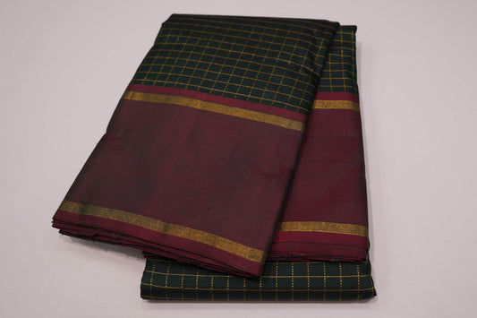 Bottle green vintage kanchipuram silk saree