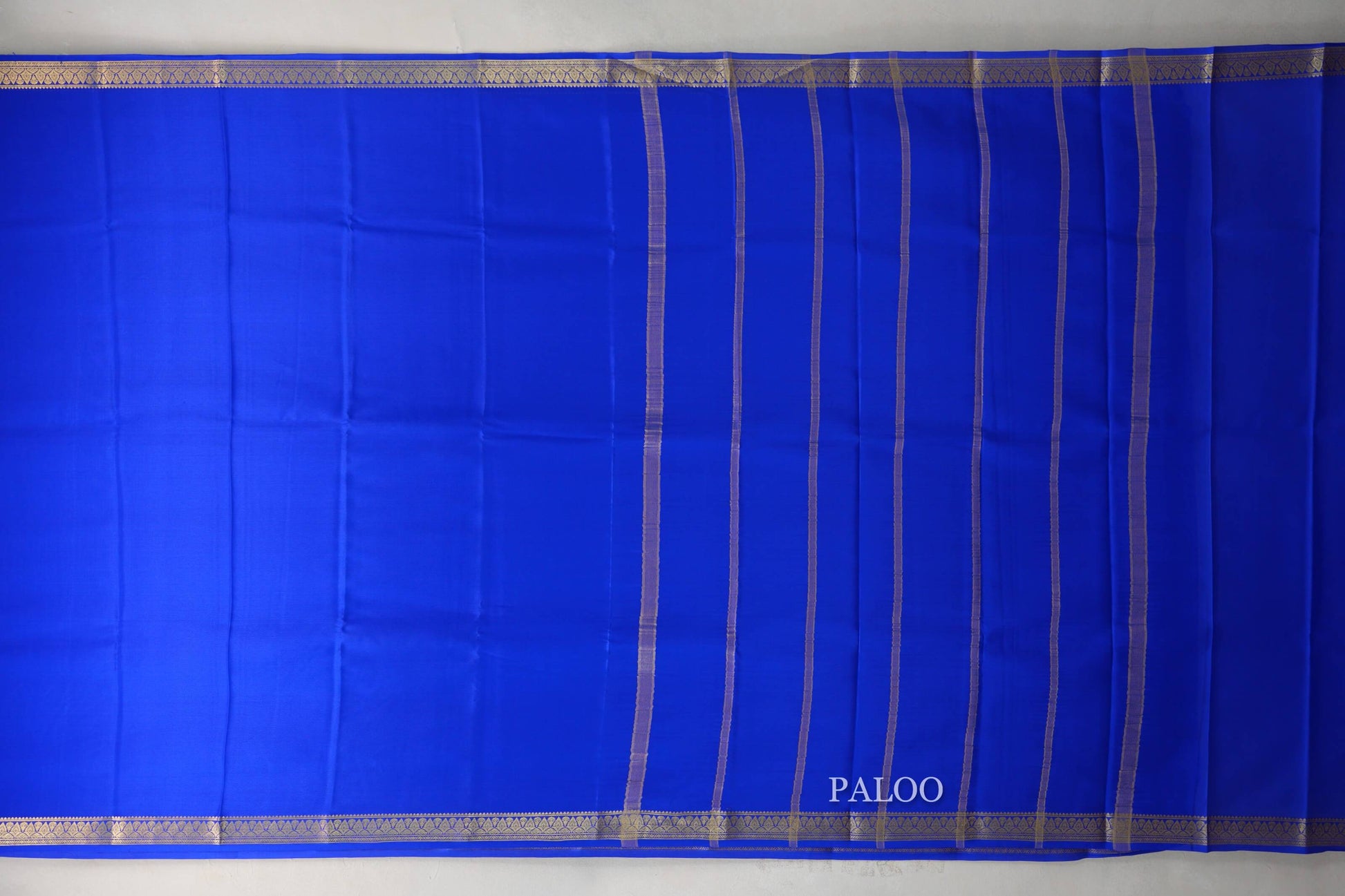 Royal Blue Mysore Silk Saree paloo