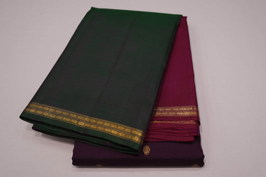 Multi color 3 part vintage kanchipuram silk saree